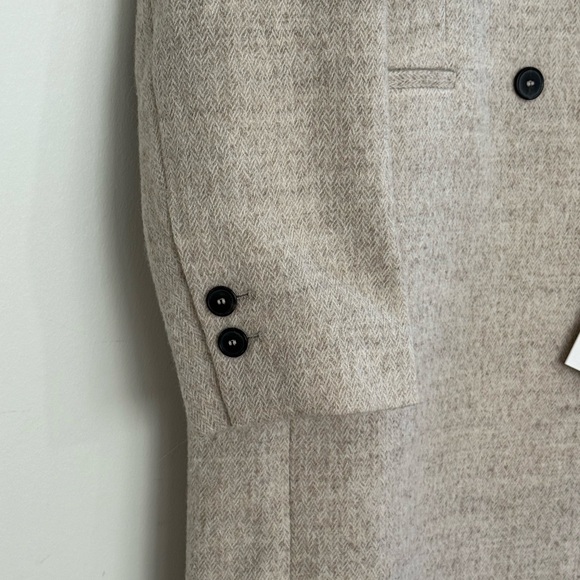 Zara Manteco Wool Coat Jacket Cream Sz XL - Picture 6 of 13